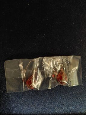 Source Unknown Red Teardrop Dangle Earrings